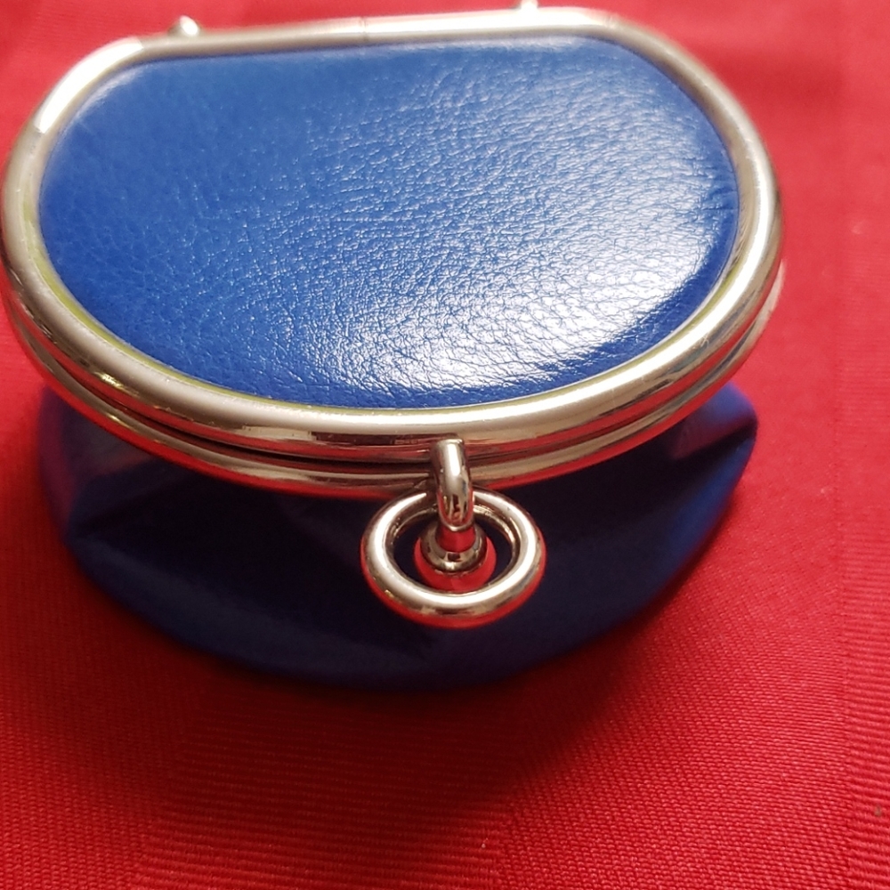 Blue Danier Leather Coin Purse